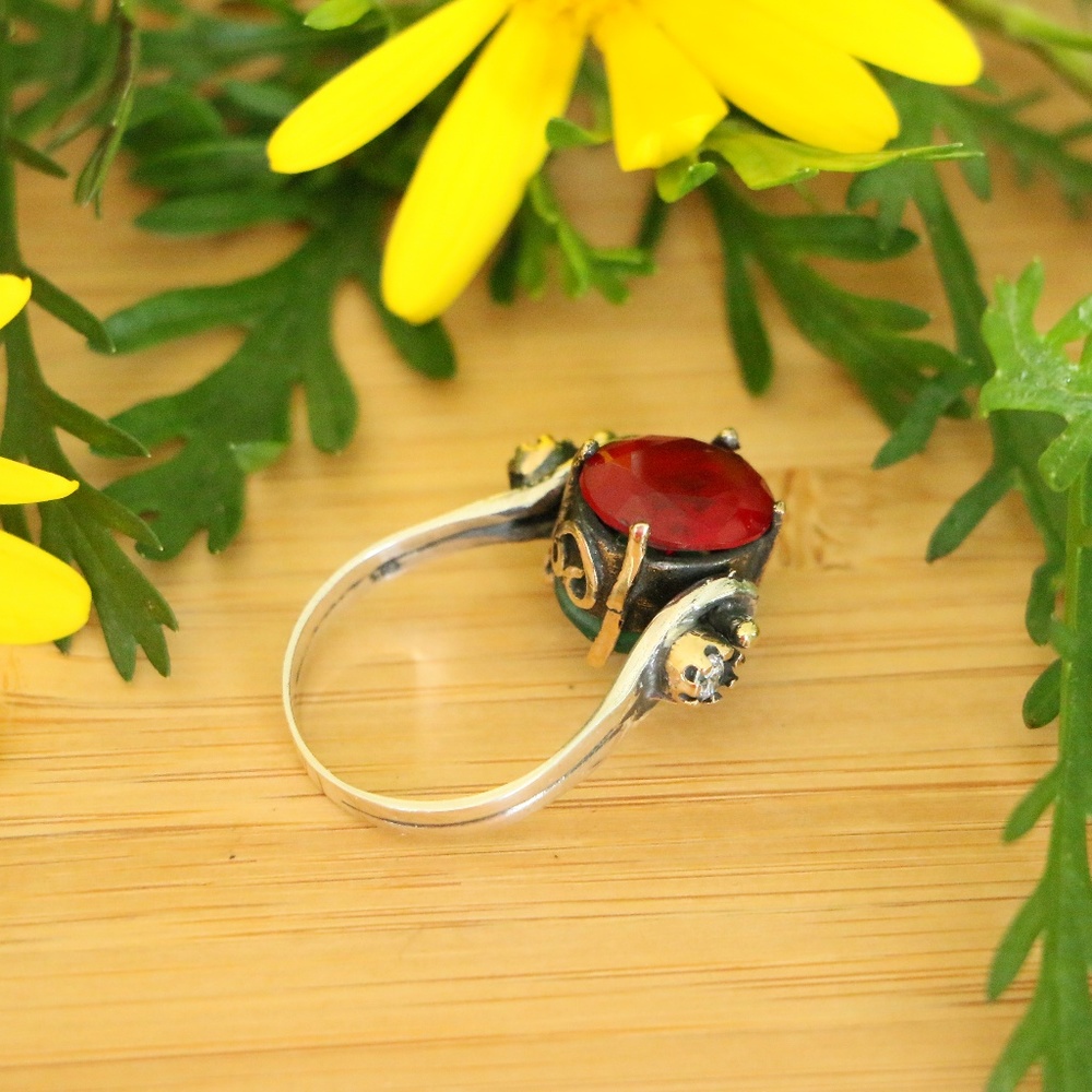 Sterling Silver Jade Stones Revers Rings - Picture 4 of 8